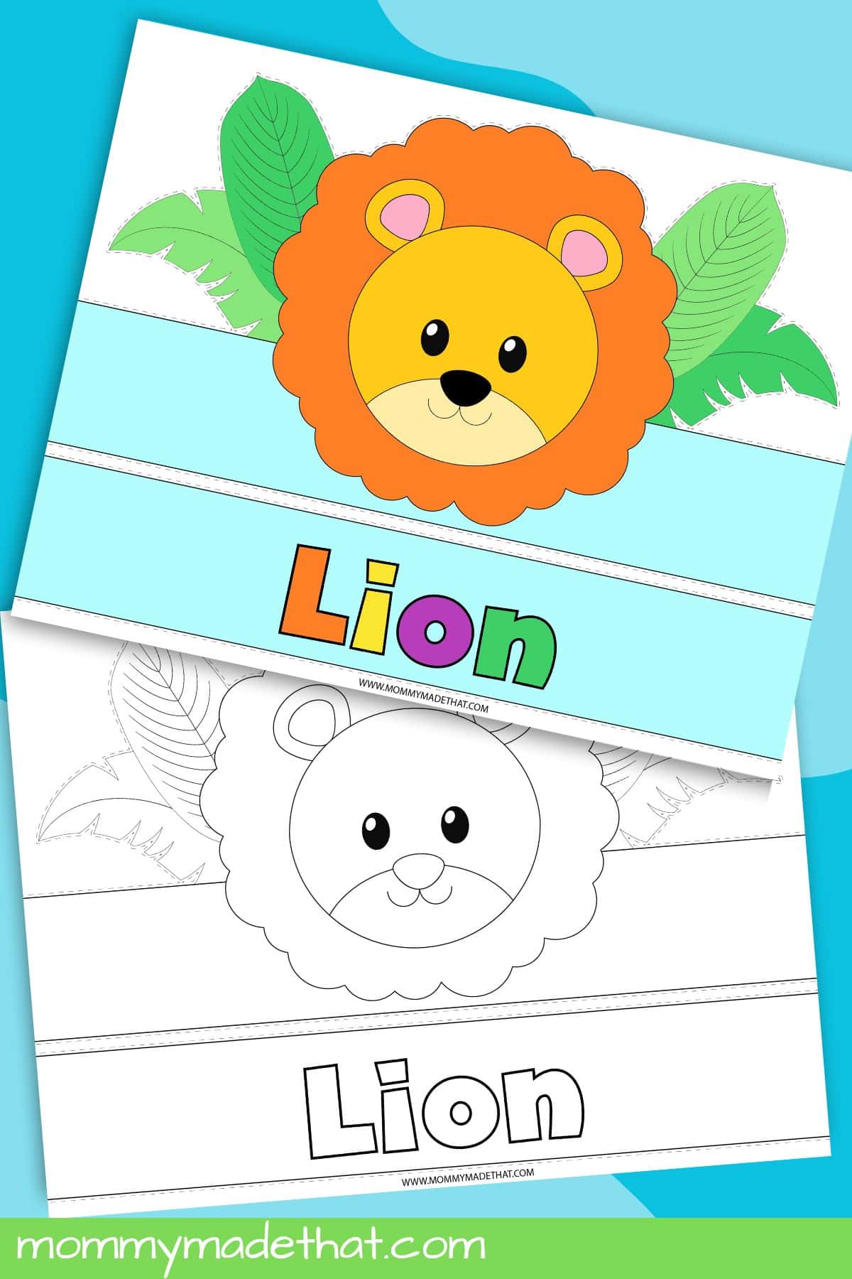 lion crown template (free printable)